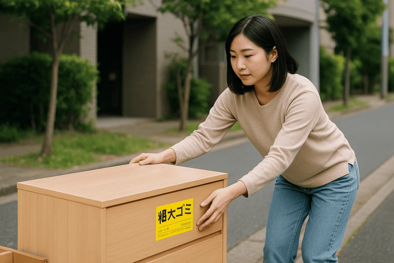 粗大ゴミとして不用品を出している人