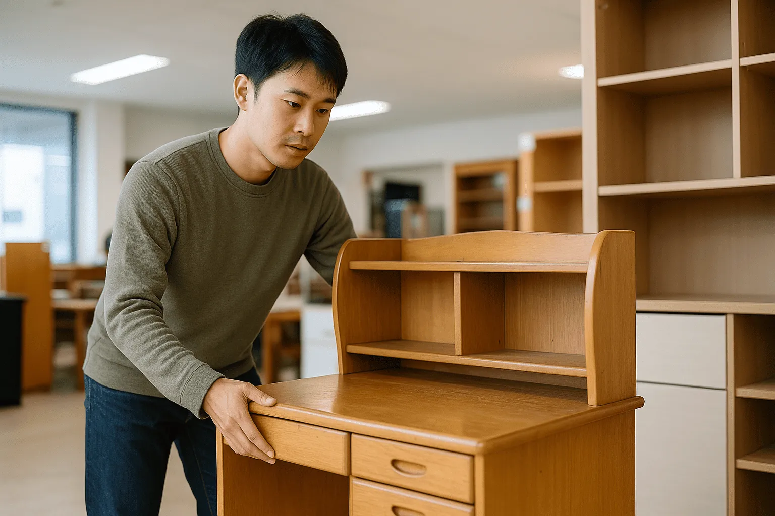 学習机をリサイクルショップに出している人