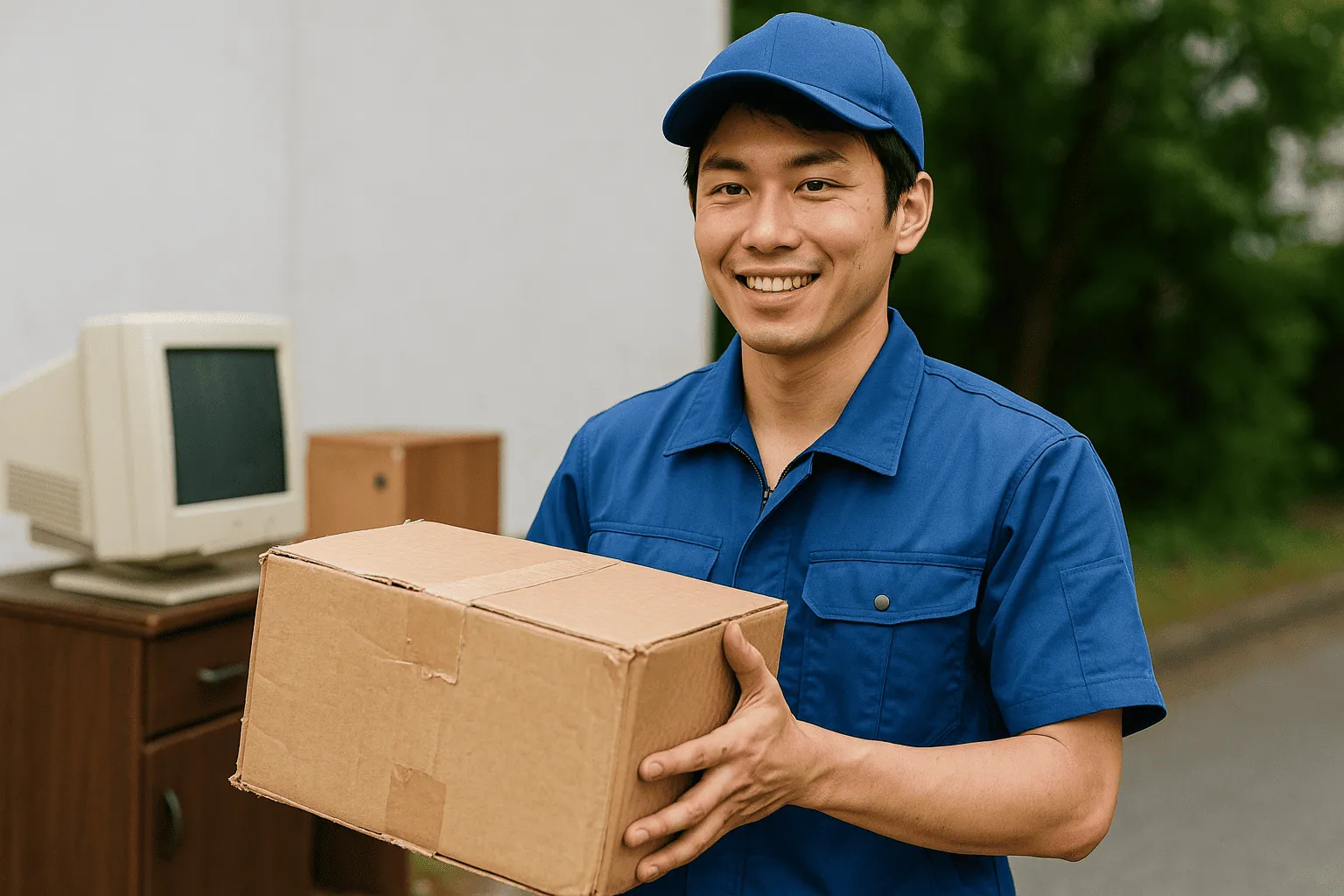 荷物を運んでいる不用品回収業者