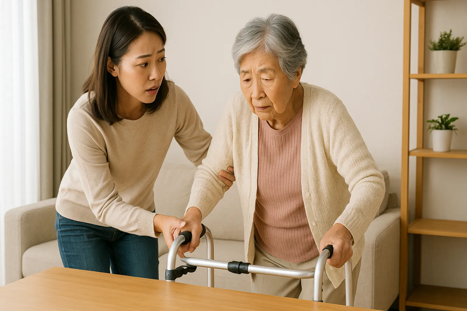介護が必要となる高齢者をサポートしている画像