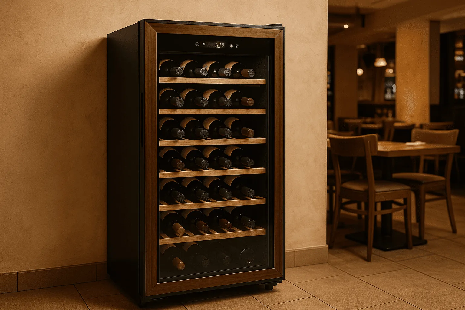 飲食店に設置されたワインセラー