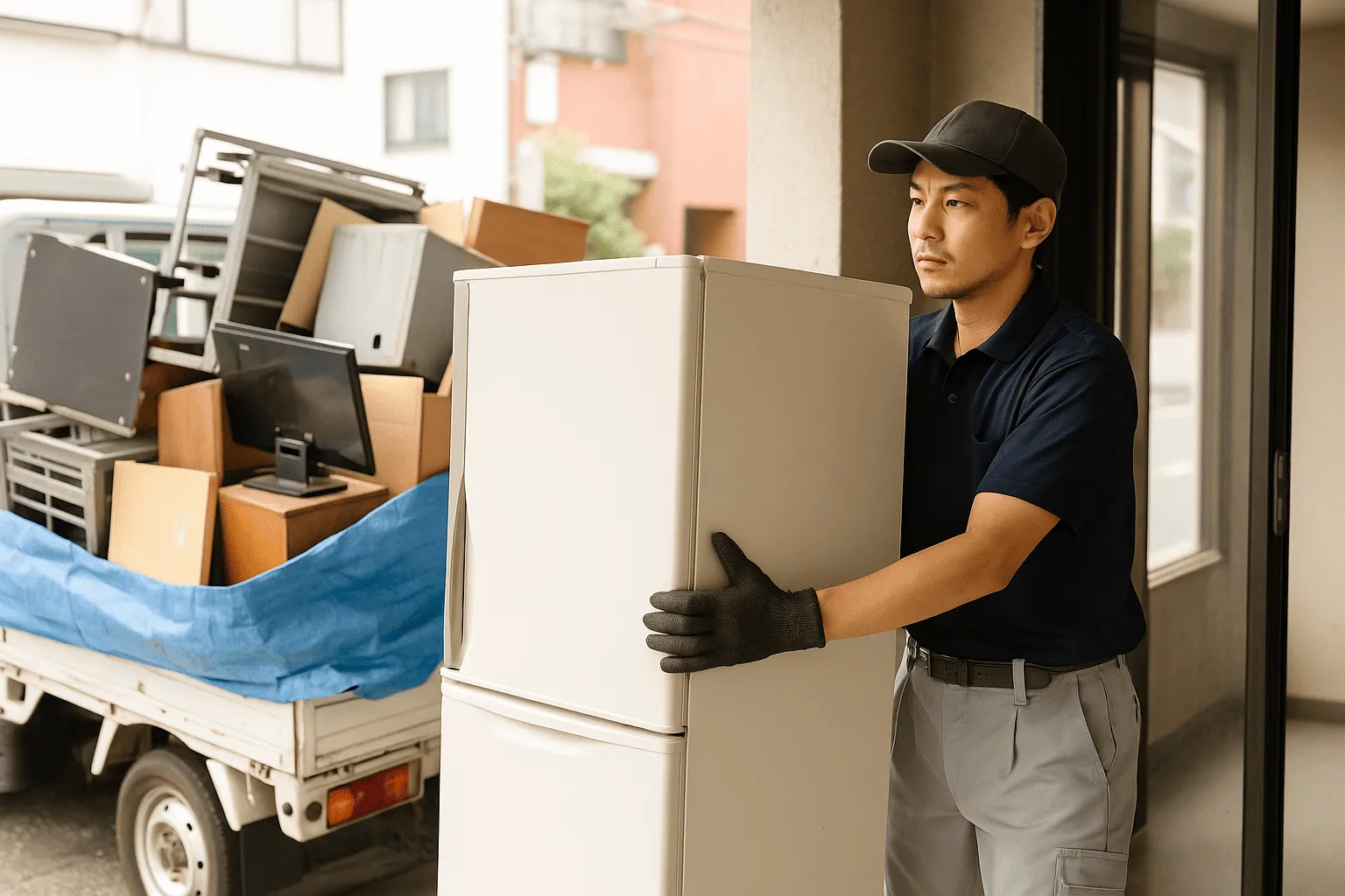 搬出作業を行っている不用品回収業者