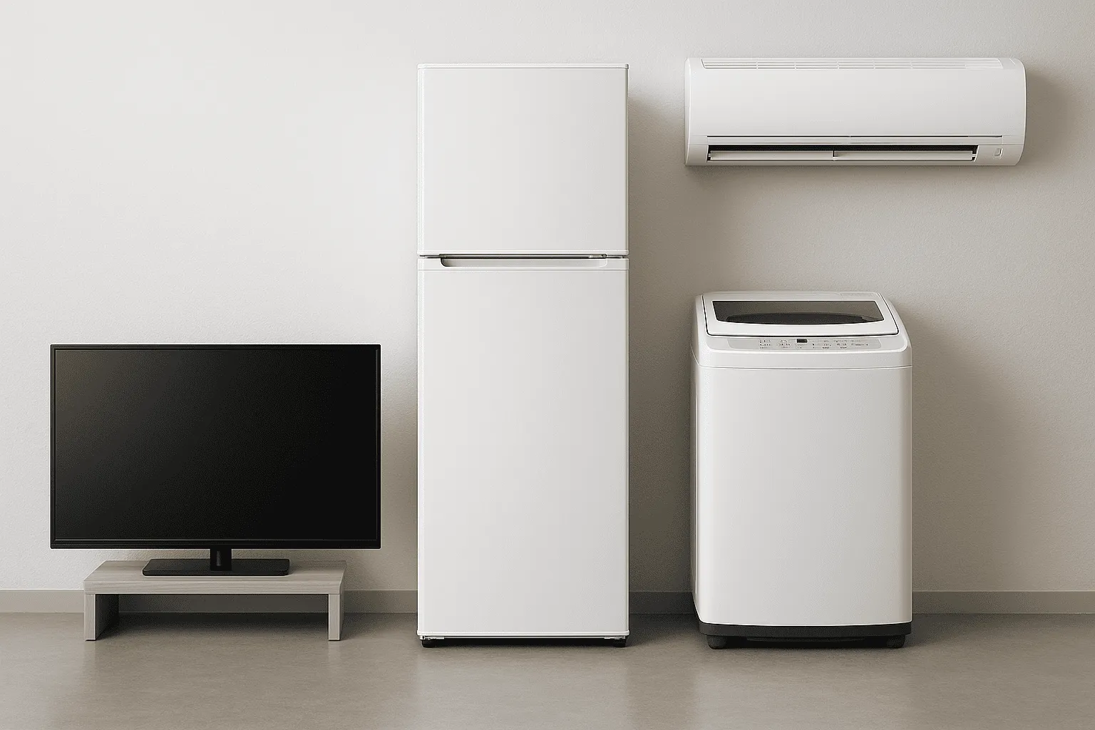 家電リサイクル法に該当する家電が並んでいる
