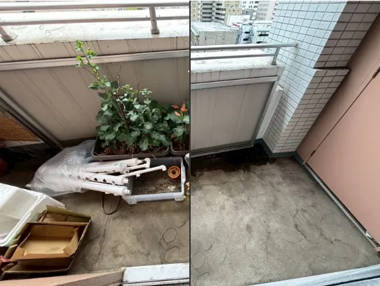 バルコニーの不用品回収写真